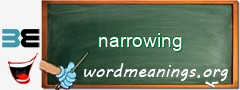 WordMeaning blackboard for narrowing